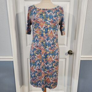 LuLaRoe Colorful Geometric Pattern Dress